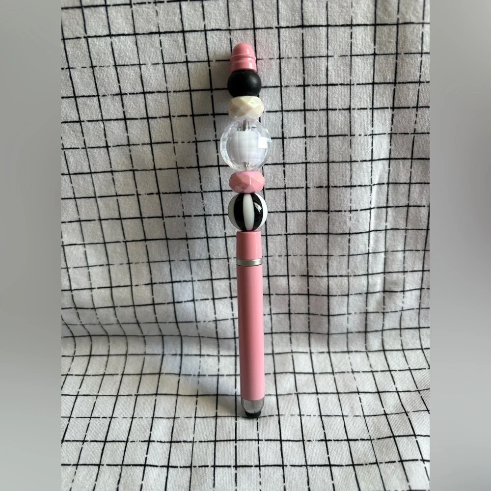 Pretty Pink Custom Beaded Stylus and Pen Combo